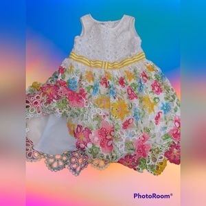 #1990 Bonnie Jean eyelet lace stunning dress 24 month